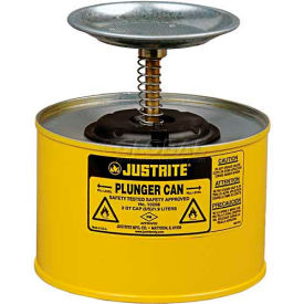 Justrite Plunger Can 2-Quart Yellow 10218 10218