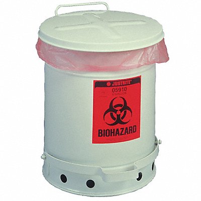 Biohazard Waste Container Silver Steel MPN:05934