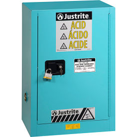 Justrite Sure-Grip 12 Gal. Acid Cabinet Self-Close 1 Door 23-1/4