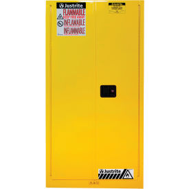 Justrite® Drum Cabinet 55 Gal. Capacity Vertical Manual Close Hazmat Flammable W/ Drum Support 896200