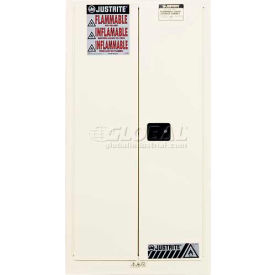 Justrite® Drum Cabinet 55 Gal. Capacity Vertical Manual Close Hazmat Flammable W/ Drum Support 896205