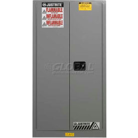 Justrite® Drum Cabinet 55 Gal. Capacity Vertical Self Close Hazmat Flammable W/ Drum Support 896223