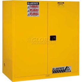 Justrite® Drum Cabinet 110 Gal. Capacity Vertical Self Close Hazmat Flammable W/ Drum Support 899120
