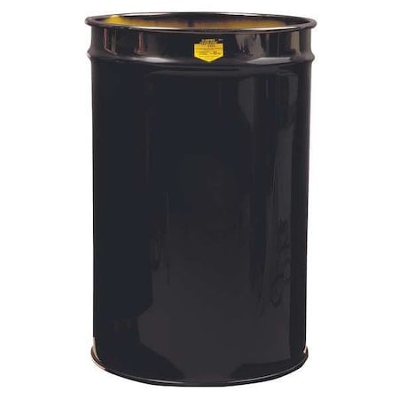 Open Head Waste Receptacle Drum, Steel, 30 gal, Unlined, Black MPN:26014K