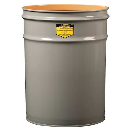 Open Head Waste Receptacle Drum, Steel, 6 gal, Unlined, Gray MPN:26050