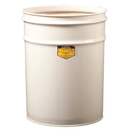 Open Head Waste Receptacle Drum, Steel, 6 gal, Unlined, White MPN:26050W