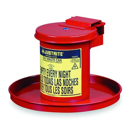 Drain Can, 1/2 Gal., Red, Galvanized Steel MPN:09400
