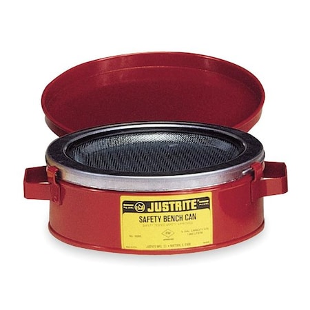 Bench Can 0.25 gal Steel Can, Steel Plunger, 4 1/2 in Dasher Plate Dia., Red MPN:10175