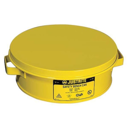 Bench Can 0.5 gal Steel Can, Steel Plunger, 4 1/2 in Dasher Plate Dia., Yellow MPN:10291