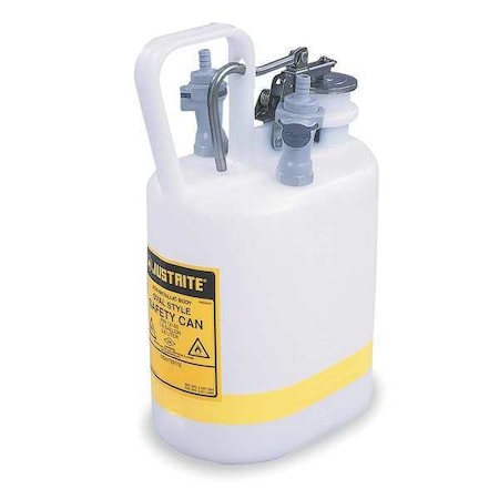 HPLC Waste Can, Polyethylene/Polypropylene Fittings, 1 gal, Oval, 3/8 in Tubing, White, for Solvents MPN:12160
