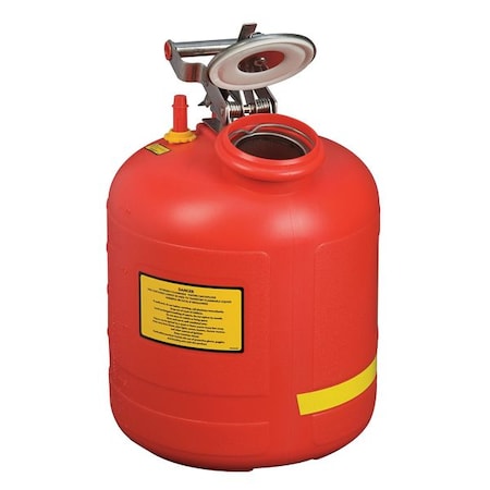 Liquid Disposal Safety Can, Polyethylene, 5 gal, Built-In Fill Gauge, Red, Flammables MPN:14565