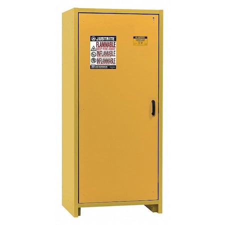 Hazardous Material Storage Cabinet, 30 gal, 3 Shelves, Steel, 34 1/4 in W x 76 in H x 24 in D MPN:22601