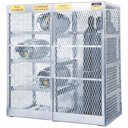 Cylinder Storage Cabinet, Gray, Aluminum MPN:23008