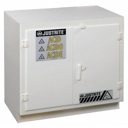 Hazardous Material Storage Cabinet, 23 gal, 1 Shelves, Polyethylene, 36 in W x 35 3/4 in H x White MPN:24010
