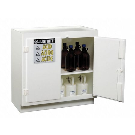 Corrosives Safety Cabinet, 23 gal, 1 Shelves, Polyethylene, 36 in W x 36 3/4 in H x 21 3/4 in D MPN:24015