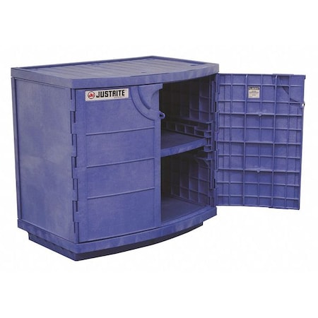 Hazardous Material Storage Cabinet, 23 gal, 1 Shelves, Polyethylene, 36 in W x 35 in H x Blue MPN:24180