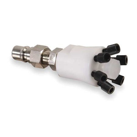 Silver/White Polypropylene/Stainless Steel HPLC Manifold MPN:28177