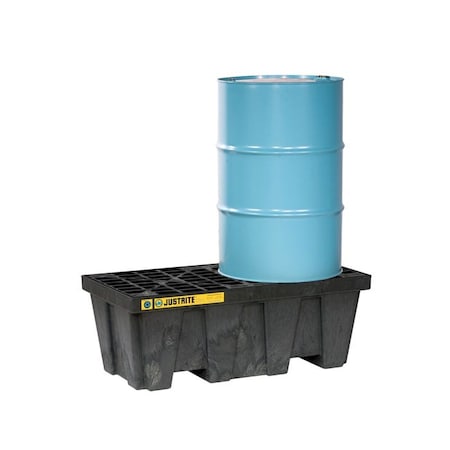 2 Drum Plastic Pallet, In-line, without Drain, Black - 28623 MPN:28623