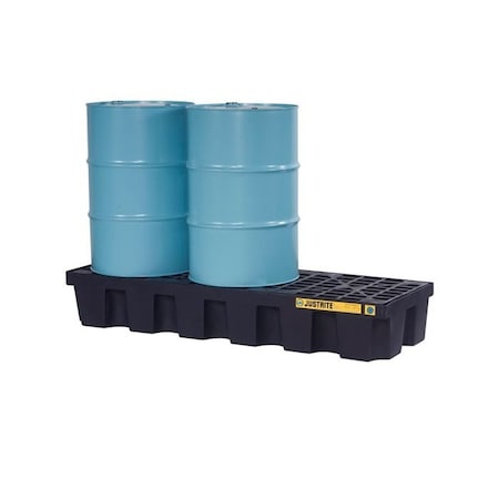 3 Drum Plastic Pallet, In-line, without Drain, Black - 28627 MPN:28627
