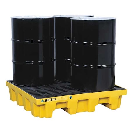 Drum Spill Containment Pallet, 4 Drum, 5, 73 gal Spill Capacity, 4 Drums, 5, 000 lb Load Capacity MPN:28634