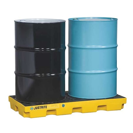 Spill Deck, 24 gal Spill Capacity, 2 Drums, 2, 500 lb Load Capacity, Recycled Polyethylene MPN:28654