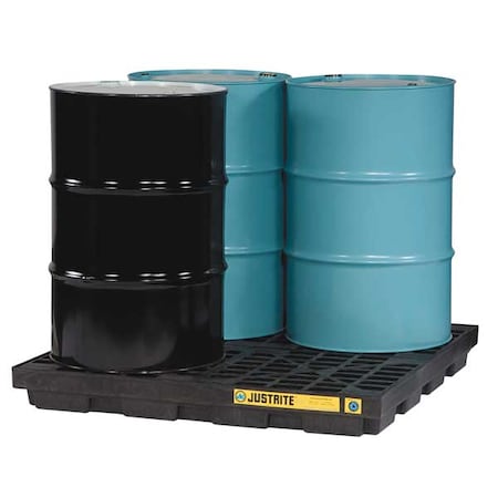 Spill Deck, 49 gal Spill Capacity, 4 Drums, 5, 000 lb Load Capacity, Recycled Polyethylene MPN:28657