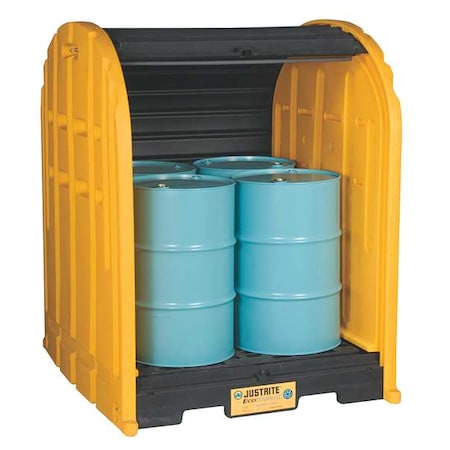 Coverd Drum Spll Contnmnt Pallet, Blk/Ylw MPN:28676