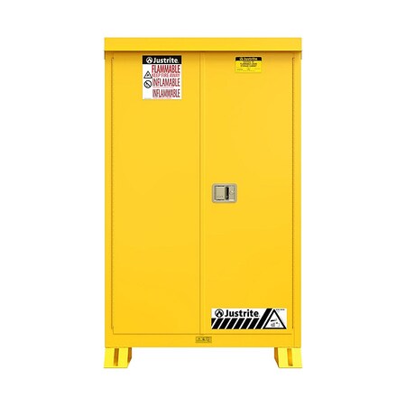 Outdoor Safety Cabinet, 90 gal, 2 Shelves, Steel, 43 in W x 72 in H x 37 3/4 in D, Yellow MPN:819000