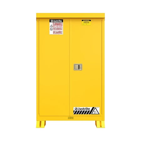 Outdoor Safety Cabinet, 90 gal, 2 Shelves, Steel, 43 in W x 72 in H x 37 3/4 in D, Yellow MPN:819020