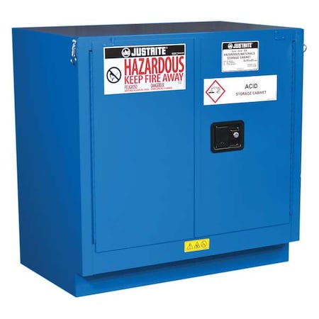 Hazardous Material Storage Cabinet, 22 gal, 1 Shelves, Steel, 35 in W x 35 in H x 22 in D, Blue MPN:862328