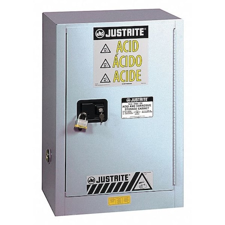 Corrosive Safety Cabinet, 15 gal, 1 Shelves, Steel, 24 in W x 35-3/4