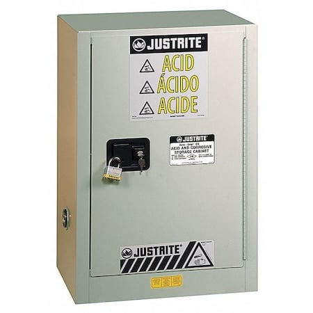 Corrosive Safety Cabinet, 15 gal, 1 Shelves, Steel, 24 in W x 35-3/4
