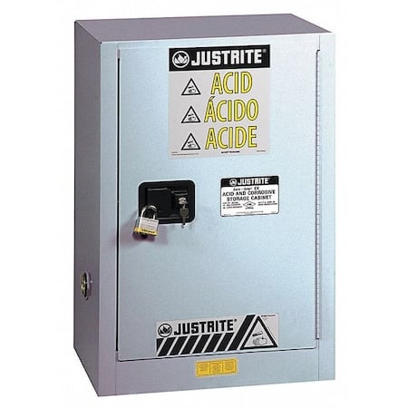 Corrosive Safety Cabinet, 15 gal, 1 Shelves, Steel, 24 in W x 35-3/4