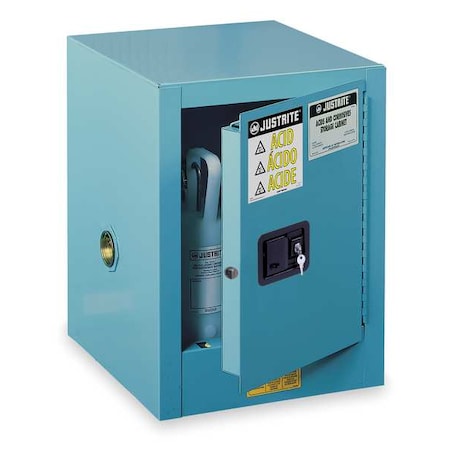 Hazardous Material Storage Cabinet, 4 gal, 1 Shelves, Steel, 17 in W x 22 in H x 17 in D, Blue MPN:890402