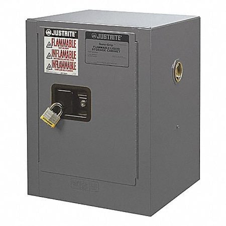 Flammable Liquid Safety Cabinet, 4 gal, 1 Shelves, Galvanized Steel, 17 in W x 22 in H x 17 in D MPN:890403