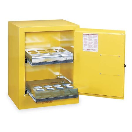Hazardous Material Storage Cabinet, 24 Aerosol Cans, 1 Shelves, Steel, 21 in W x 27 in H x 18 in D MPN:890500
