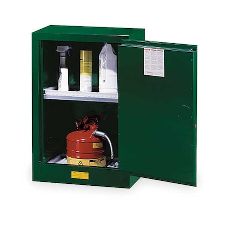 Hazardous Material Storage Cabinet, 12 gal, 1 Shelves, Steel, 23 1/4 in W x 35 in H x 18 in D MPN:891204