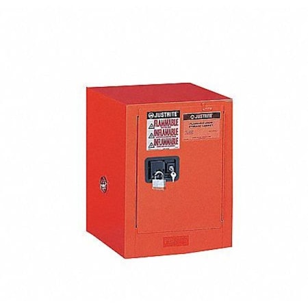 Hazardous Material Storage Cabinet, 12 gal, 1 Shelves, Steel, 23 1/4 in W x 35 in H x 18 in D, Red MPN:891221