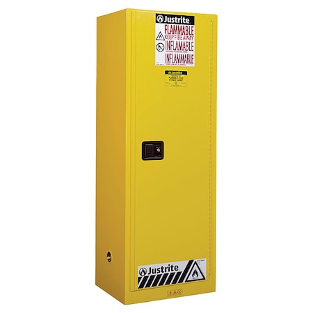 Hazardous Material Storage Cabinet, 36 gal, 5 Shelves, Steel, 23 1/4 in W x 65 in H x 18 in D MPN:892210