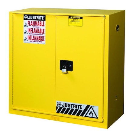 40 gal, 3 Shelves, 18-Gauge Steel, 43 in W x 44 in H x 18 in D, Yellow MPN:893090