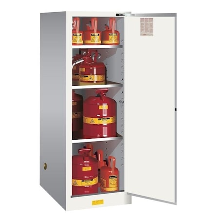 Flammable Liquid Safety Cabinet, 54 gal, 3 Shelves, Galvanized Steel, 23-1/4 in W x 65