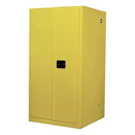 Hazardous Material Storage Cabinet, 60 gal, 2 Shelves, Steel, 34 in W x 65 in H x 34 in D, Yellow MPN:896000