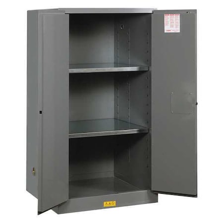 Flammable Safety Storage Cabinet, 60 gal, 2 Shelves, Steel, 34 in W x 65 in H x 34 in D, Gray MPN:896003