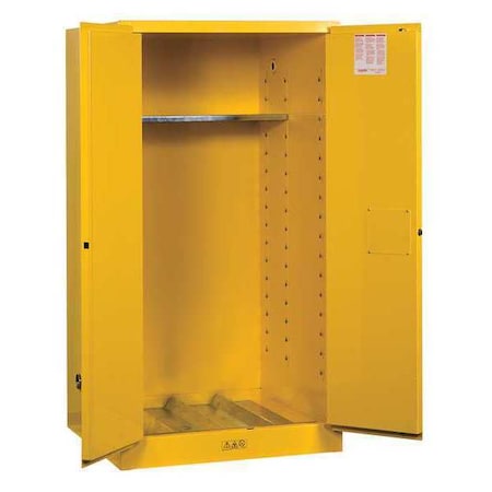 Hazardous Material Storage Cabinet, 55 gal, 1 Shelves, Steel, 34 in W x 65 in H x 34 in D, Yellow MPN:896200