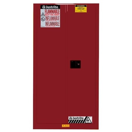 55 gal, 1 Shelves, 18-Gauge Steel, 34 in W x 65 in H x 34 in D, Red MPN:896221