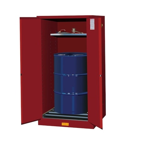 55 gal, 1 Shelves, 18-Gauge Steel, 34 in W x 65 in H x 34 in D, Red MPN:896271