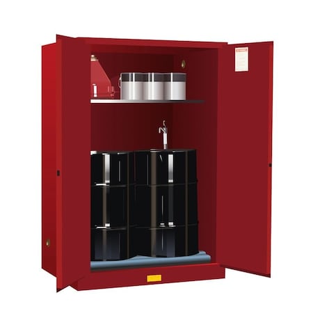 60 gal, 1 Shelves, 18-Gauge Steel, 43 in W x 65 in H x 34 in D, Red MPN:899061