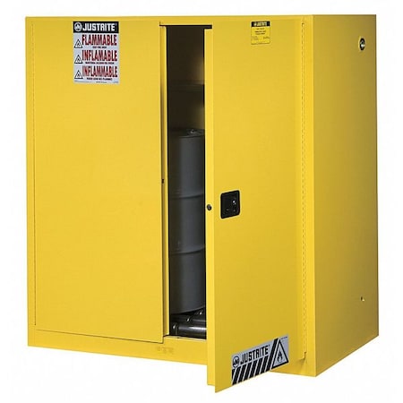 Hazardous Material Storage Cabinet, 60 gal (2 x 30 gal Drums), 1 Shelves, Steel, 43 in W x 65 in H x MPN:899070