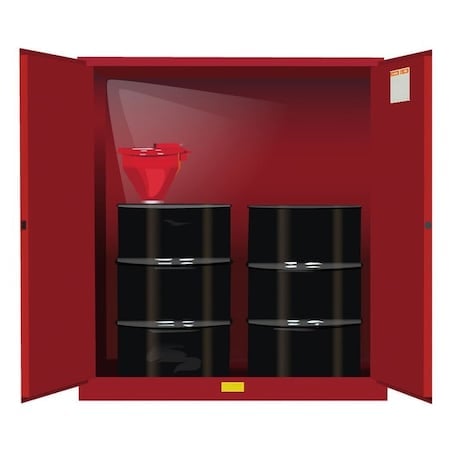 Hazardous Material Storage Cabinet, 110 gal, 1 Shelves, Steel, 59 in W x 65 in H x 34 in D, Red MPN:899101