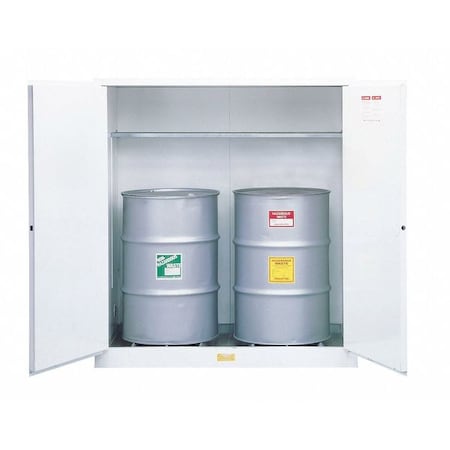 Vertical Drum Safety Cabinet, 110 gal, 1 Shelves, Galvanized Steel, 59 in W x 65